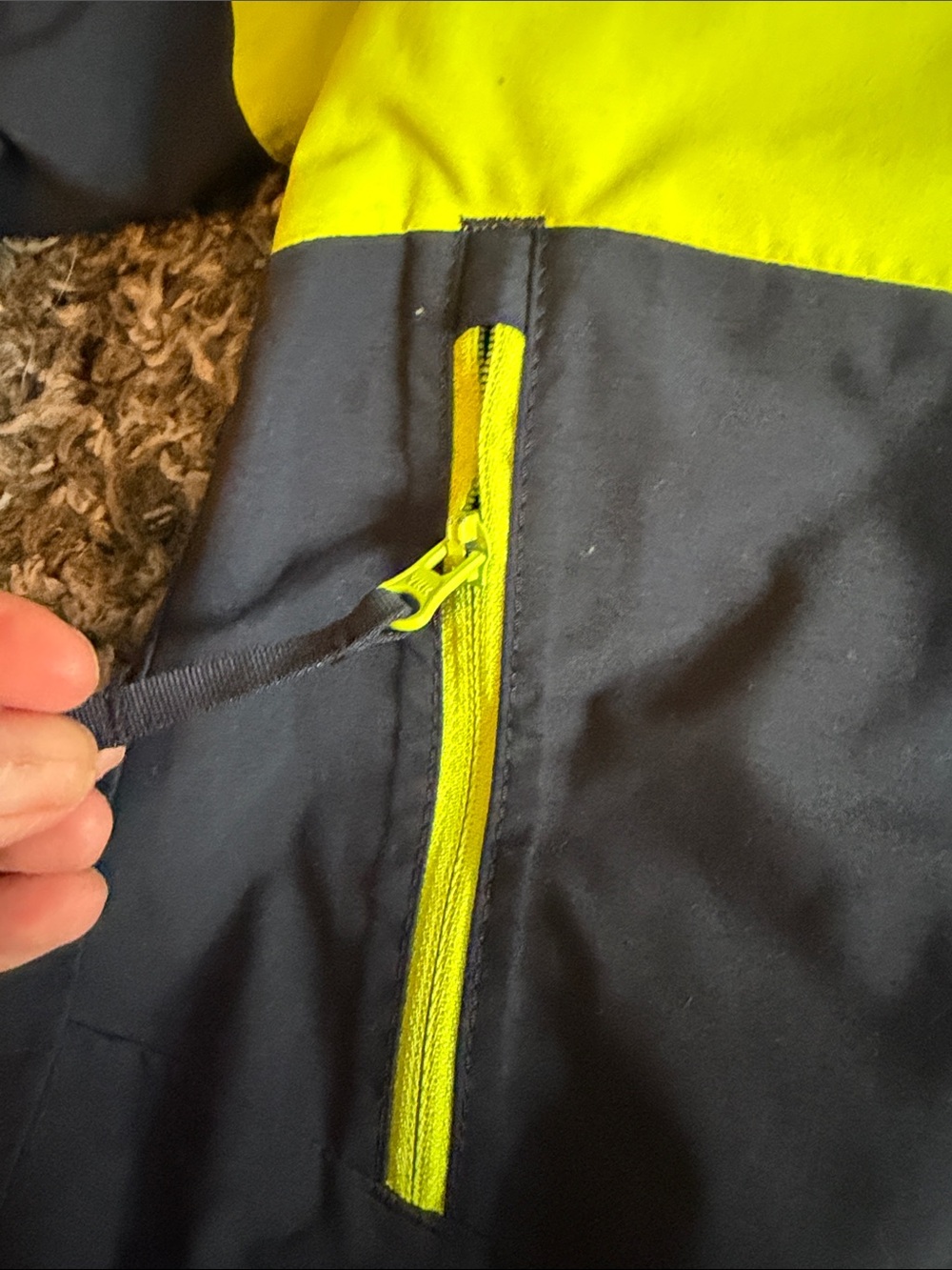 Helly Hansen Kids Lime and Navy Waterproof Hooded Rain Jacket - Picture 6 of 9